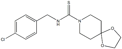 N-[(4-chlorophenyl)methyl]-1,4-dioxa-8-azaspiro[4.5]decane-8-carbothioamide Struktur