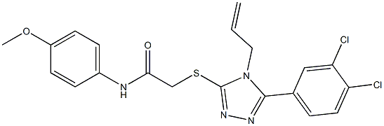 2-[[5-(3,4-dichlorophenyl)-4-prop-2-enyl-1,2,4-triazol-3-yl]sulfanyl]-N-(4-methoxyphenyl)acetamide Struktur