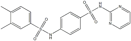 3,4-dimethyl-N-[4-(pyrimidin-2-ylsulfamoyl)phenyl]benzenesulfonamide Struktur