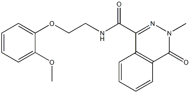 N-[2-(2-methoxyphenoxy)ethyl]-3-methyl-4-oxophthalazine-1-carboxamide Struktur