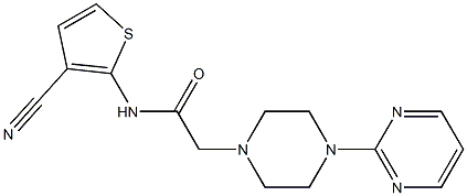 N-(3-cyanothiophen-2-yl)-2-(4-pyrimidin-2-ylpiperazin-1-yl)acetamide Struktur