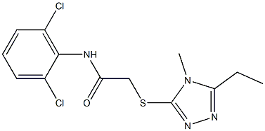 N-(2,6-dichlorophenyl)-2-[(5-ethyl-4-methyl-1,2,4-triazol-3-yl)sulfanyl]acetamide Struktur