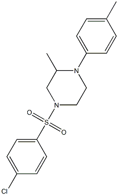 4-(4-chlorophenyl)sulfonyl-2-methyl-1-(4-methylphenyl)piperazine Struktur