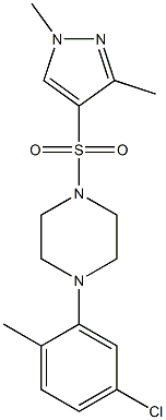 1-(5-chloro-2-methylphenyl)-4-(1,3-dimethylpyrazol-4-yl)sulfonylpiperazine Struktur