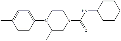 N-cyclohexyl-3-methyl-4-(4-methylphenyl)piperazine-1-carboxamide Struktur