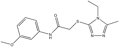 2-[(4-ethyl-5-methyl-1,2,4-triazol-3-yl)sulfanyl]-N-(3-methoxyphenyl)acetamide Struktur