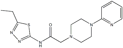 N-(5-ethyl-1,3,4-thiadiazol-2-yl)-2-(4-pyridin-2-ylpiperazin-1-yl)acetamide Struktur