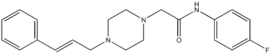 N-(4-fluorophenyl)-2-[4-[(E)-3-phenylprop-2-enyl]piperazin-1-yl]acetamide Struktur