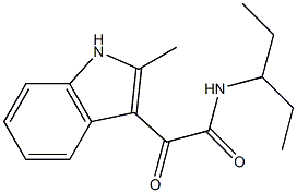 2-(2-methyl-1H-indol-3-yl)-2-oxo-N-pentan-3-ylacetamide Struktur