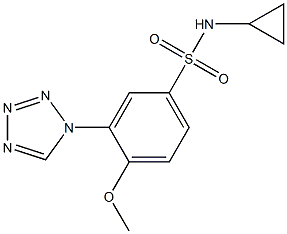 N-cyclopropyl-4-methoxy-3-(tetrazol-1-yl)benzenesulfonamide Struktur