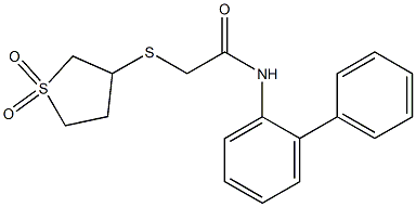 2-(1,1-dioxothiolan-3-yl)sulfanyl-N-(2-phenylphenyl)acetamide Struktur