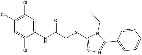 2-[(4-ethyl-5-phenyl-1,2,4-triazol-3-yl)sulfanyl]-N-(2,4,5-trichlorophenyl)acetamide Struktur