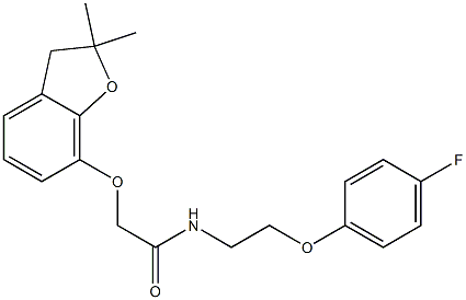 2-[(2,2-dimethyl-3H-1-benzofuran-7-yl)oxy]-N-[2-(4-fluorophenoxy)ethyl]acetamide Struktur