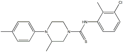 N-(3-chloro-2-methylphenyl)-3-methyl-4-(4-methylphenyl)piperazine-1-carbothioamide Struktur