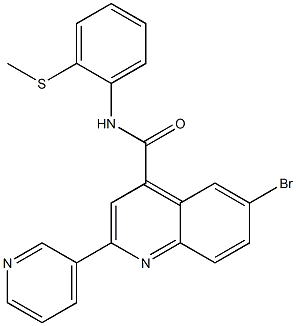 6-bromo-N-(2-methylsulfanylphenyl)-2-pyridin-3-ylquinoline-4-carboxamide Struktur