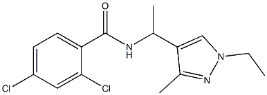 2,4-dichloro-N-[1-(1-ethyl-3-methylpyrazol-4-yl)ethyl]benzamide Struktur