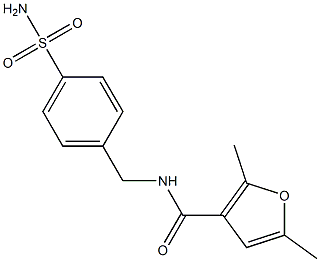 2,5-dimethyl-N-[(4-sulfamoylphenyl)methyl]furan-3-carboxamide Struktur