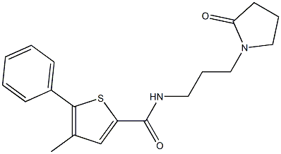 4-methyl-N-[3-(2-oxopyrrolidin-1-yl)propyl]-5-phenylthiophene-2-carboxamide Struktur