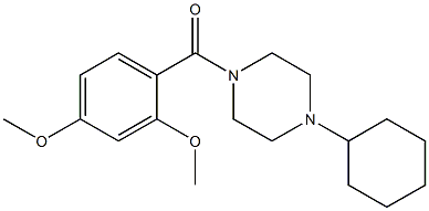 (4-cyclohexylpiperazin-1-yl)-(2,4-dimethoxyphenyl)methanone Struktur