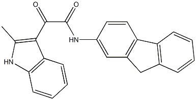 N-(9H-fluoren-2-yl)-2-(2-methyl-1H-indol-3-yl)-2-oxoacetamide Struktur