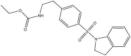 ethyl N-[2-[4-(2,3-dihydroindol-1-ylsulfonyl)phenyl]ethyl]carbamate Struktur