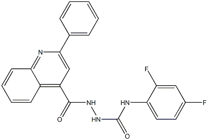 1-(2,4-difluorophenyl)-3-[(2-phenylquinoline-4-carbonyl)amino]urea Struktur