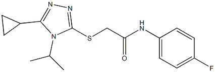 2-[(5-cyclopropyl-4-propan-2-yl-1,2,4-triazol-3-yl)sulfanyl]-N-(4-fluorophenyl)acetamide Struktur