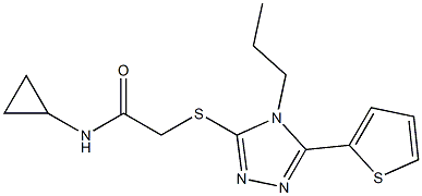 N-cyclopropyl-2-[(4-propyl-5-thiophen-2-yl-1,2,4-triazol-3-yl)sulfanyl]acetamide Struktur