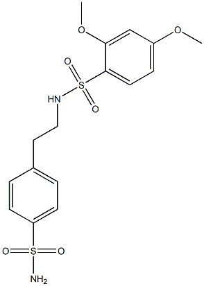 2,4-dimethoxy-N-[2-(4-sulfamoylphenyl)ethyl]benzenesulfonamide Struktur