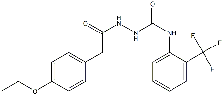 1-[[2-(4-ethoxyphenyl)acetyl]amino]-3-[2-(trifluoromethyl)phenyl]urea Struktur