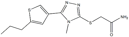 2-[[4-methyl-5-(5-propylthiophen-3-yl)-1,2,4-triazol-3-yl]sulfanyl]acetamide Struktur