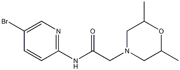 N-(5-bromopyridin-2-yl)-2-(2,6-dimethylmorpholin-4-yl)acetamide Struktur