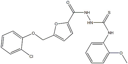 1-[[5-[(2-chlorophenoxy)methyl]furan-2-carbonyl]amino]-3-(2-methoxyphenyl)thiourea Struktur