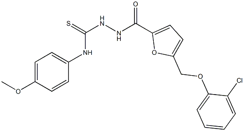 1-[[5-[(2-chlorophenoxy)methyl]furan-2-carbonyl]amino]-3-(4-methoxyphenyl)thiourea Struktur