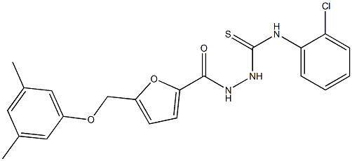 1-(2-chlorophenyl)-3-[[5-[(3,5-dimethylphenoxy)methyl]furan-2-carbonyl]amino]thiourea Struktur