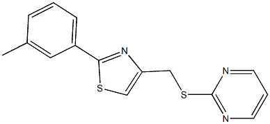 2-(3-methylphenyl)-4-(pyrimidin-2-ylsulfanylmethyl)-1,3-thiazole Struktur