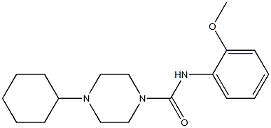 4-cyclohexyl-N-(2-methoxyphenyl)piperazine-1-carboxamide Struktur