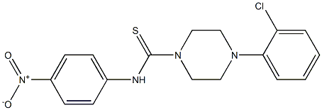 4-(2-chlorophenyl)-N-(4-nitrophenyl)piperazine-1-carbothioamide Struktur