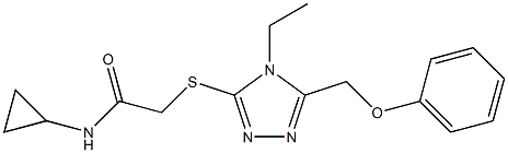 N-cyclopropyl-2-[[4-ethyl-5-(phenoxymethyl)-1,2,4-triazol-3-yl]sulfanyl]acetamide Struktur