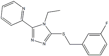 2-[4-ethyl-5-[(3-fluorophenyl)methylsulfanyl]-1,2,4-triazol-3-yl]pyridine Struktur