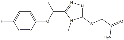 2-[[5-[1-(4-fluorophenoxy)ethyl]-4-methyl-1,2,4-triazol-3-yl]sulfanyl]acetamide Struktur