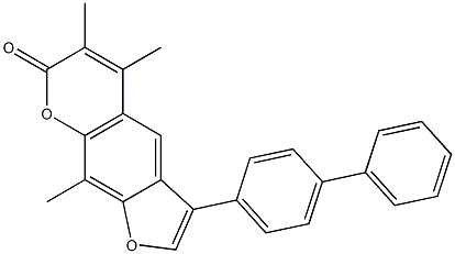 5,6,9-trimethyl-3-(4-phenylphenyl)furo[3,2-g]chromen-7-one Struktur