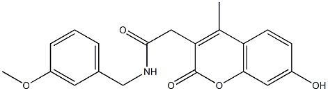 2-(7-hydroxy-4-methyl-2-oxochromen-3-yl)-N-[(3-methoxyphenyl)methyl]acetamide Struktur