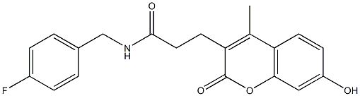 N-[(4-fluorophenyl)methyl]-3-(7-hydroxy-4-methyl-2-oxochromen-3-yl)propanamide Structure