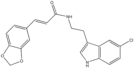 (E)-3-(1,3-benzodioxol-5-yl)-N-[2-(5-chloro-1H-indol-3-yl)ethyl]prop-2-enamide Struktur