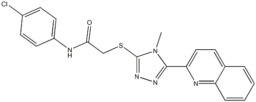 N-(4-chlorophenyl)-2-[(4-methyl-5-quinolin-2-yl-1,2,4-triazol-3-yl)sulfanyl]acetamide Struktur