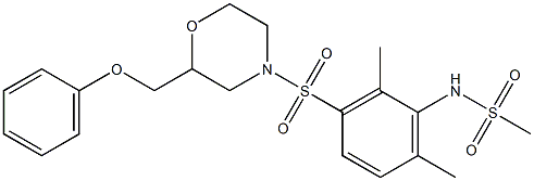 N-[2,6-dimethyl-3-[2-(phenoxymethyl)morpholin-4-yl]sulfonylphenyl]methanesulfonamide Struktur