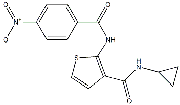 N-cyclopropyl-2-[(4-nitrobenzoyl)amino]thiophene-3-carboxamide Structure