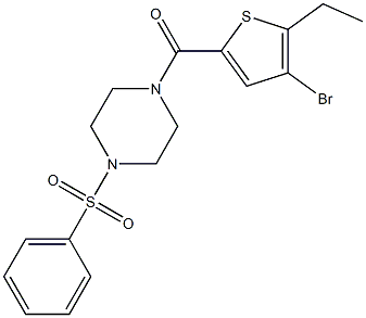 [4-(benzenesulfonyl)piperazin-1-yl]-(4-bromo-5-ethylthiophen-2-yl)methanone Struktur