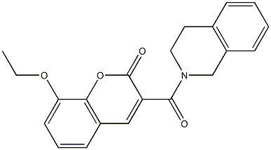 3-(3,4-dihydro-1H-isoquinoline-2-carbonyl)-8-ethoxychromen-2-one Struktur